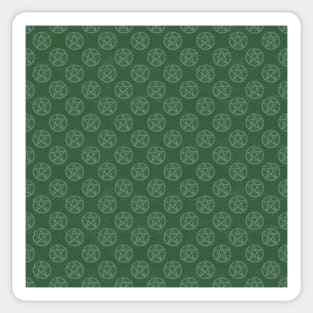 Green Stone Pentagrams Sticker